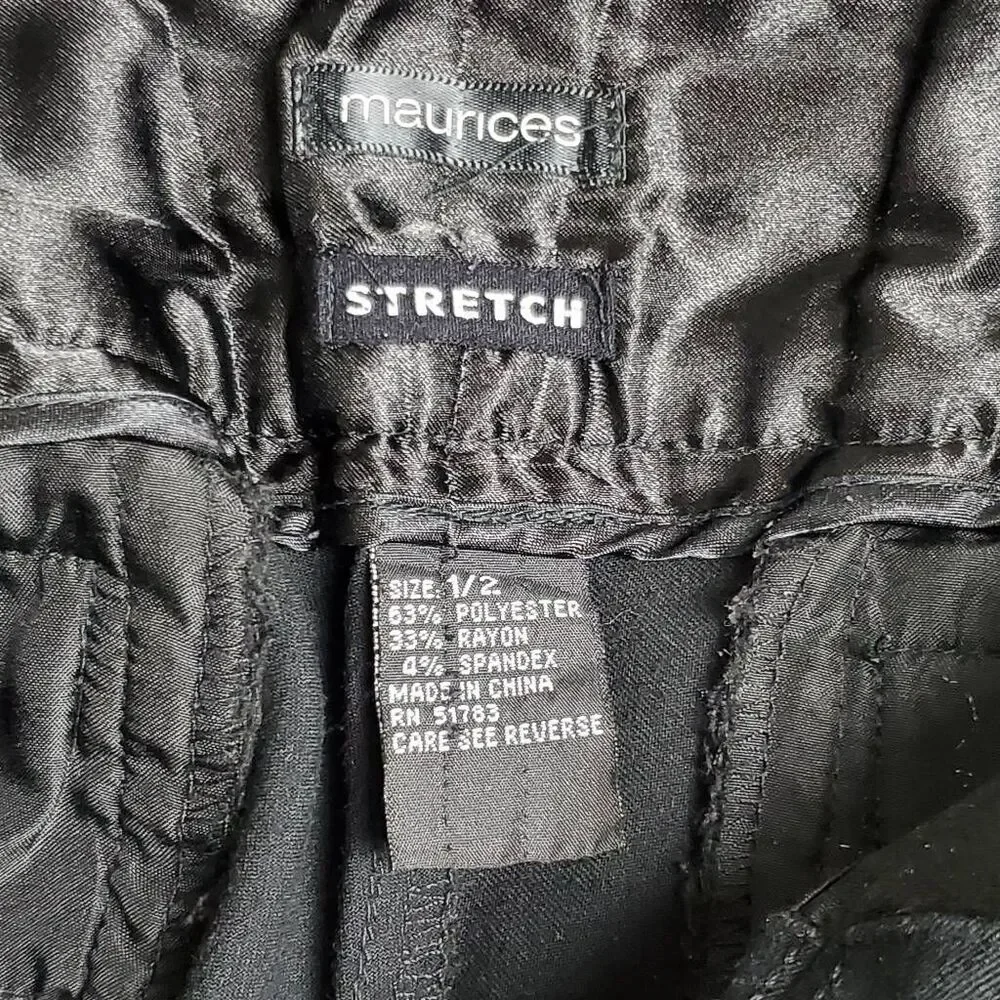 Maurices Size 1/2 Black Stretch Sequin Trim Flare Pants